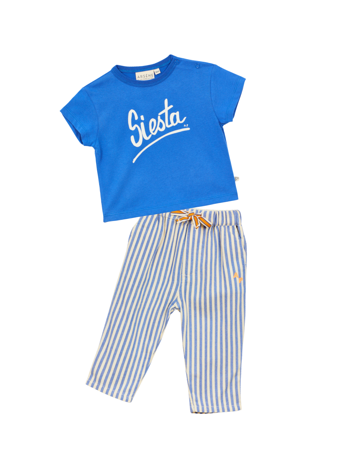 Siesta T-Shirt & Pants Set Sets Arsène et Les Pipelettes Cobalt 6M