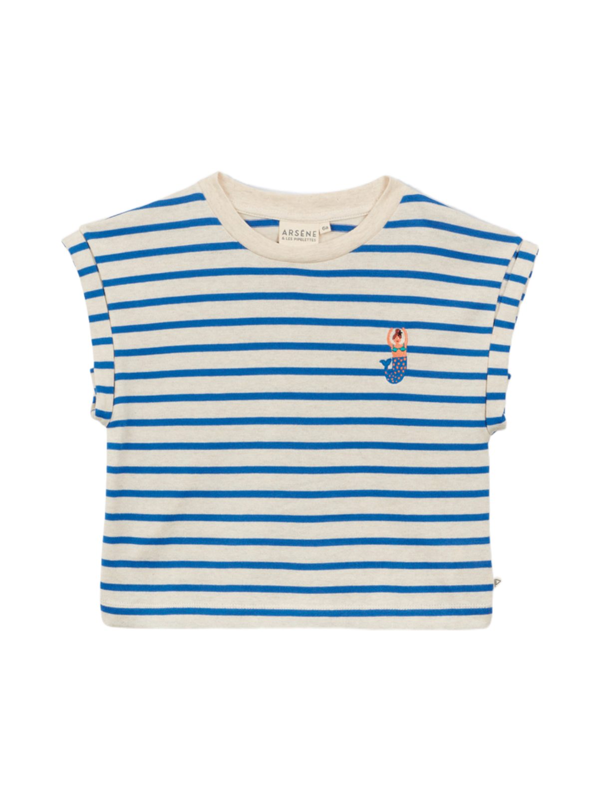 Striped Mermaid T-Shirt Tees Arsène et Les Pipelettes Royal Blue Stripe 3Y