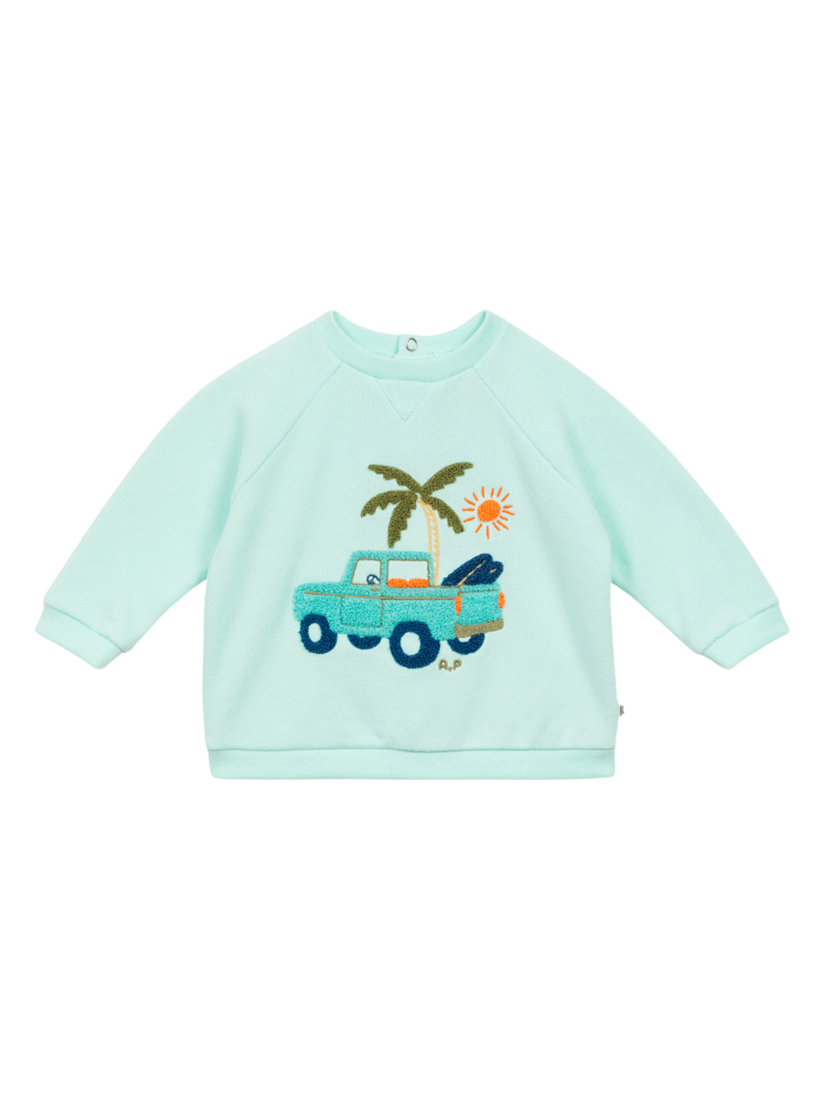 Summer Pickup Truck Baby Sweatshirt Sweatshirts Arsène et Les Pipelettes Azur 6M