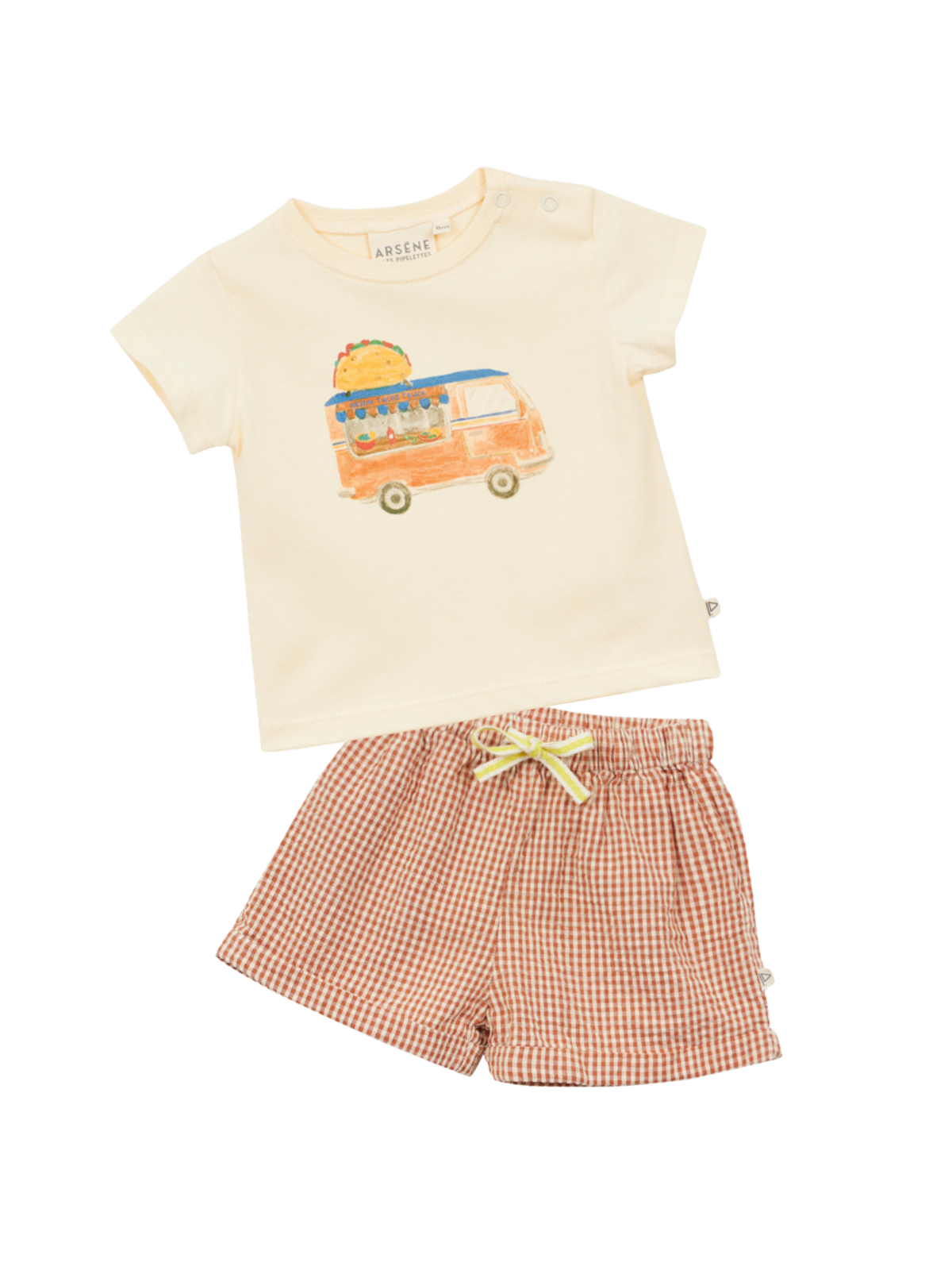 Tacos T-Shirt & Shorts Set Sets Arsène et Les Pipelettes Ecru 12M
