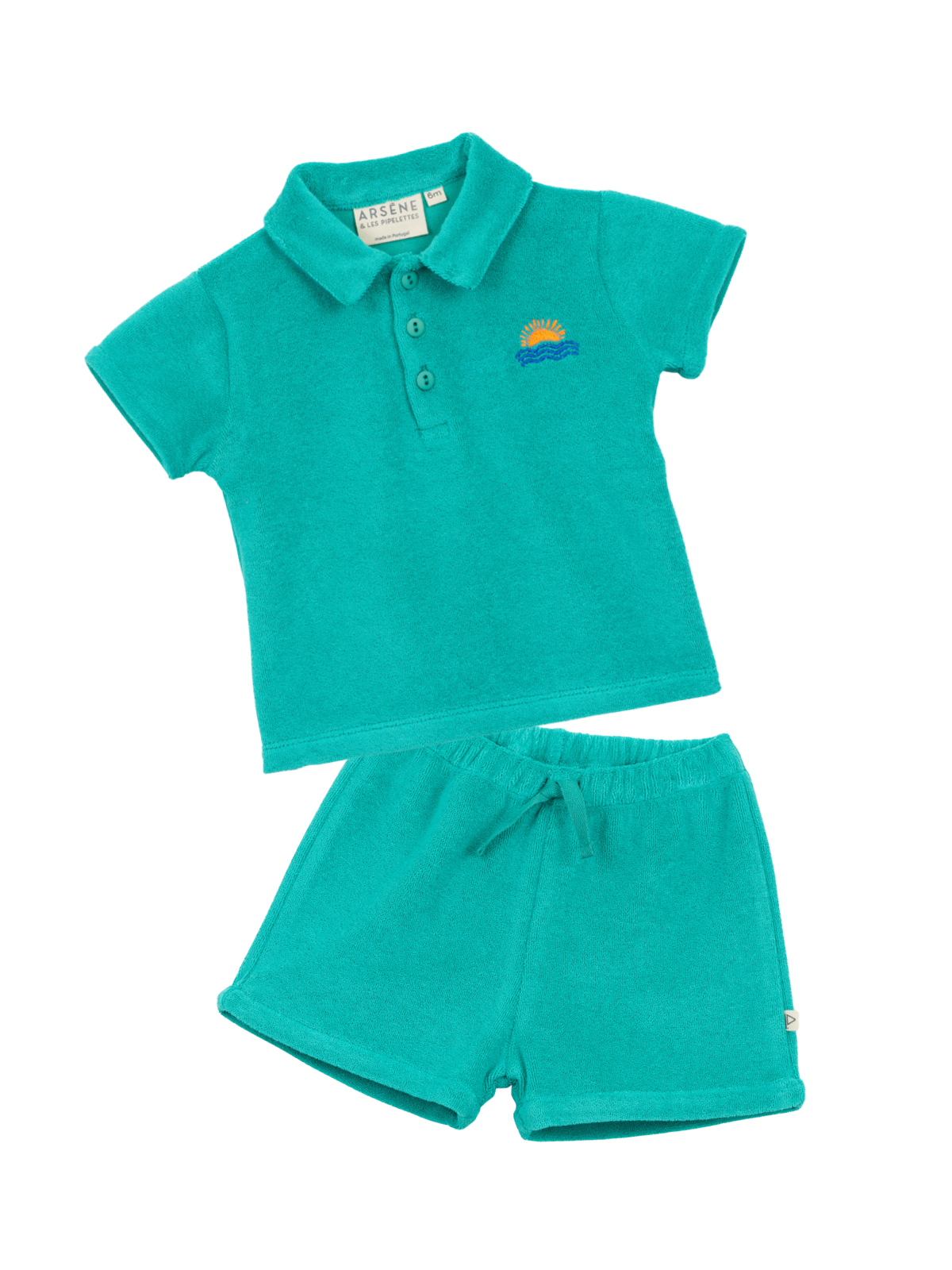 Terry Polo Set Sets Arsène et Les Pipelettes Bright Green 12M