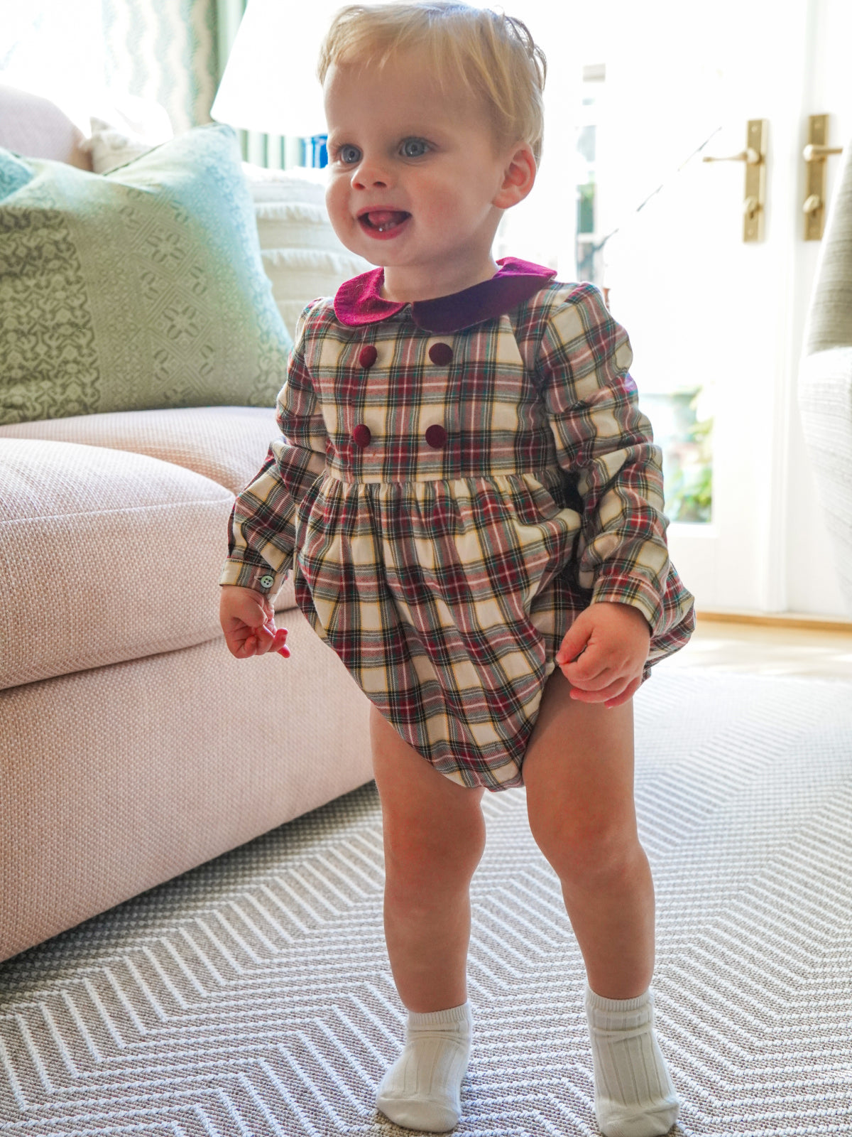 Tartan Felicidad Romper Rompers Amaia London