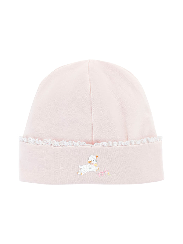 Baby Lambs Hat with Lace Trim Hats Baby Club Chic Light Pink NB 