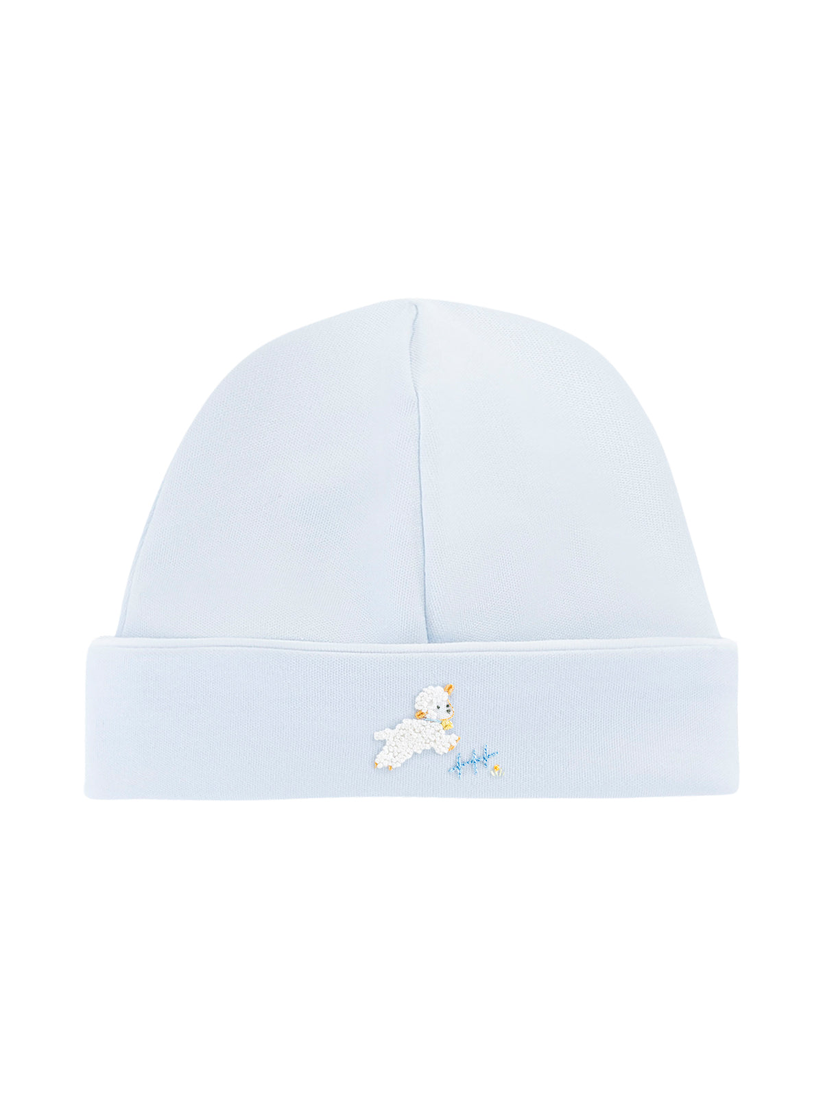 Baby Lambs Hat with Piped Trim Hats Baby Club Chic Light Blue NB 