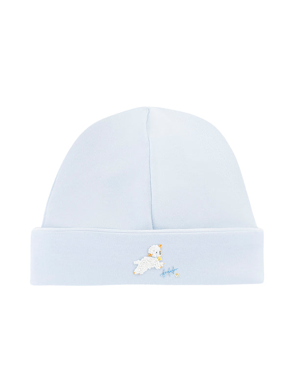 Baby Lambs Hat with Piped Trim Hats Baby Club Chic Light Blue NB 