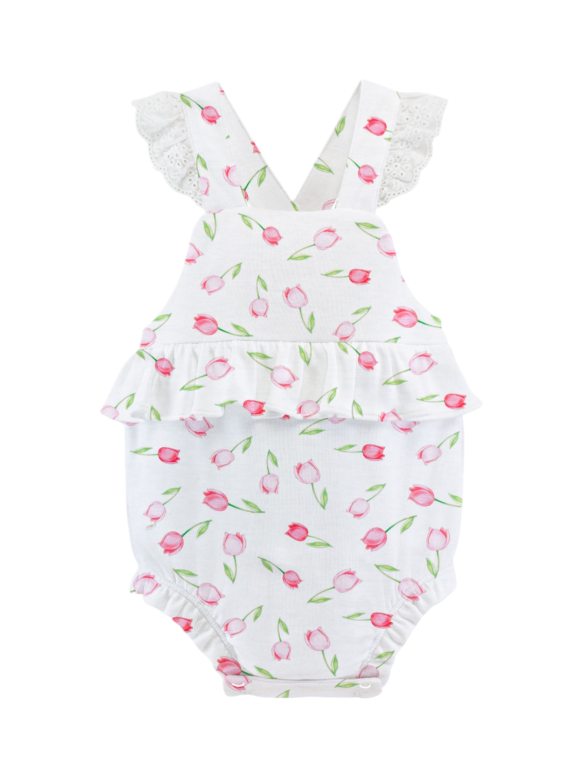 Baby Tulips Bubble Rompers Baby Club Chic White 0-3M