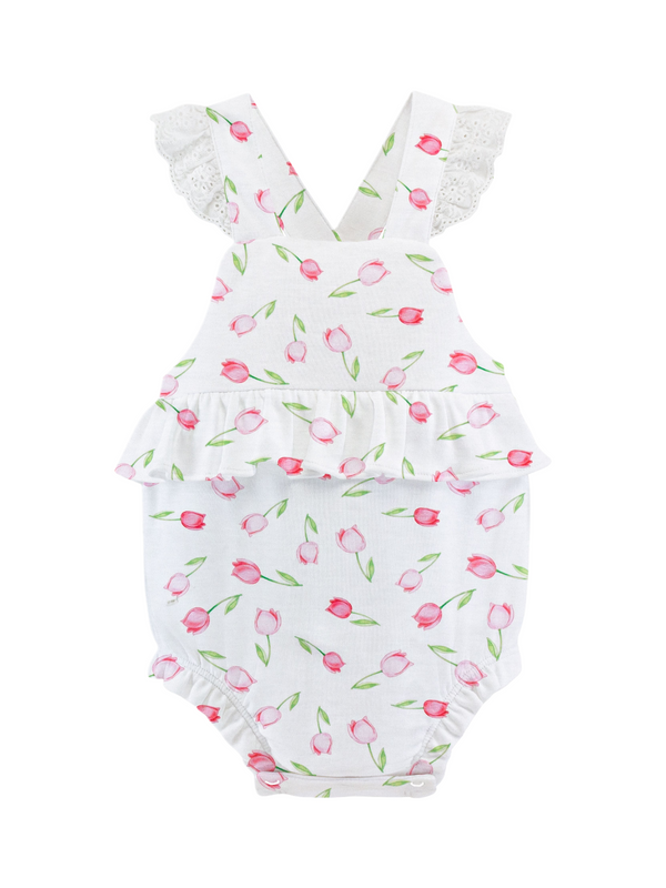 Baby Tulips Bubble Rompers Baby Club Chic White 0-3M