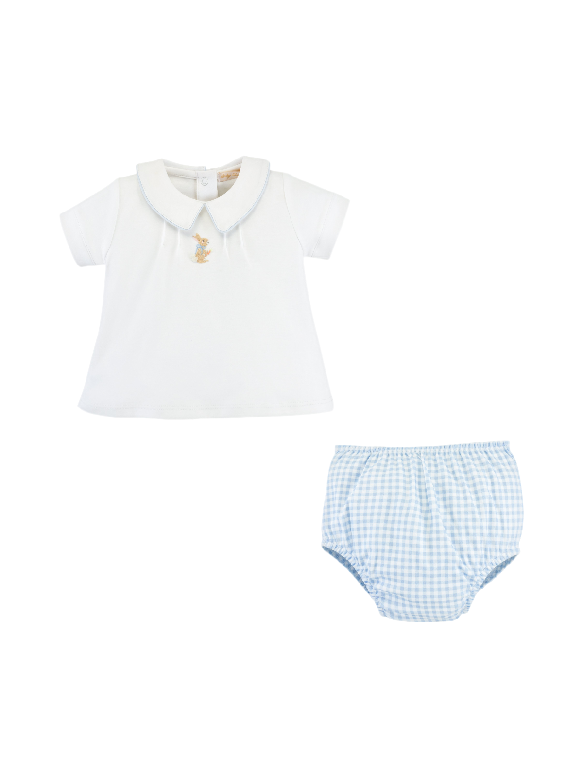 Blue Gingham Top & Bloomers Set Sets Baby Club Chic Light Blue Gingham 0-3M