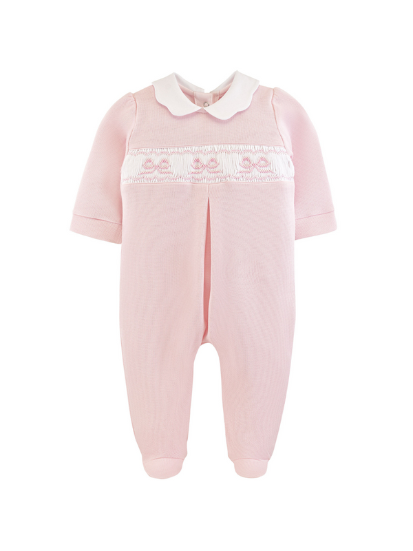 Bows Smocked Footie Rompers Baby Club Chic Pink Newborn