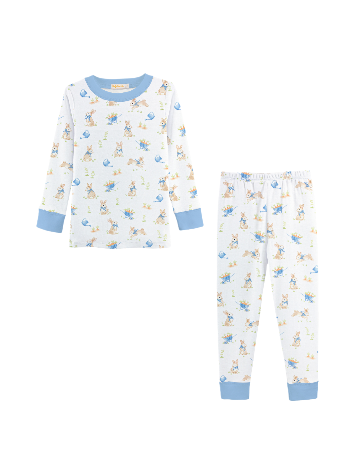 Bunny's Garden PJ Set Pajamas Baby Club Chic White 2Y
