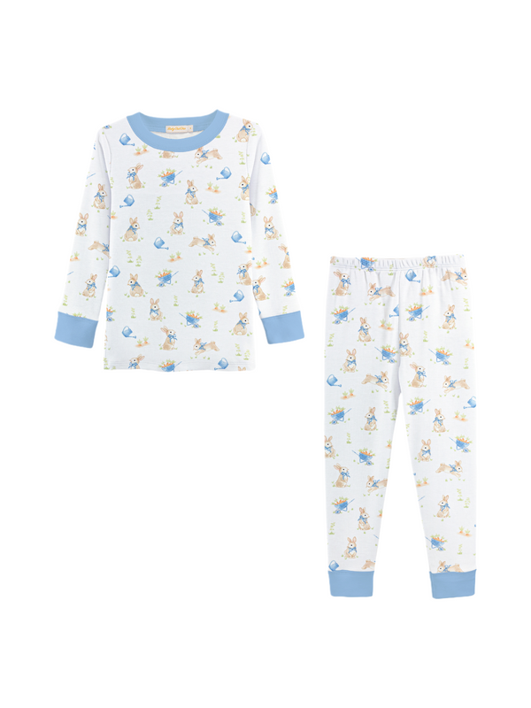Bunny's Garden PJ Set Pajamas Baby Club Chic White 2Y