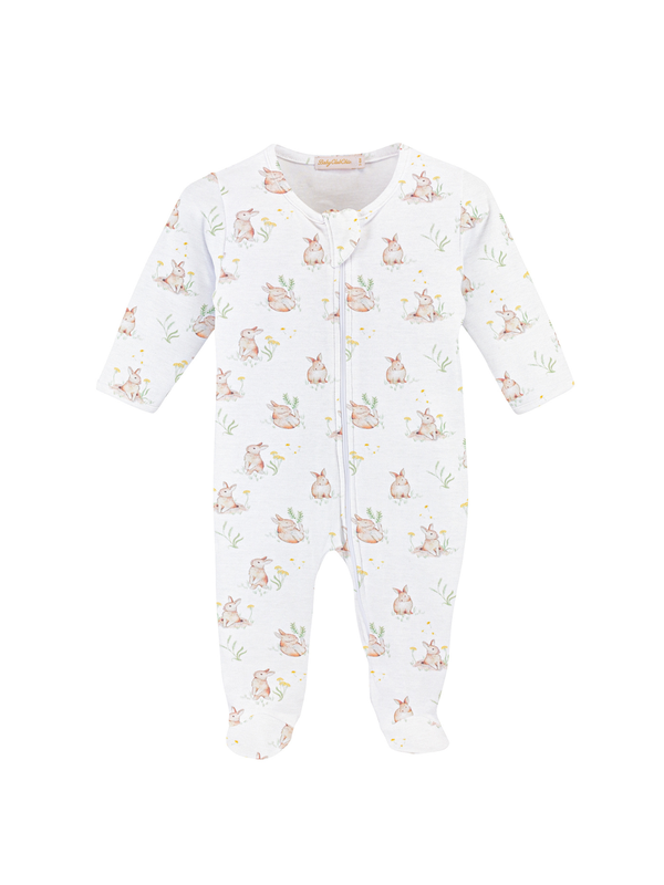 Bunny's Garden Zipped Footie