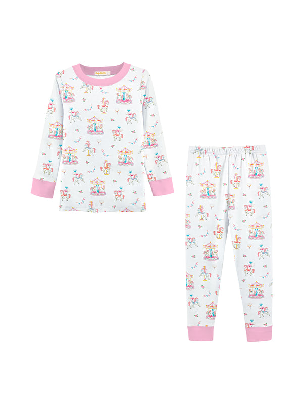 Carousel PJ Set Pajamas Baby Club Chic White 2Y 