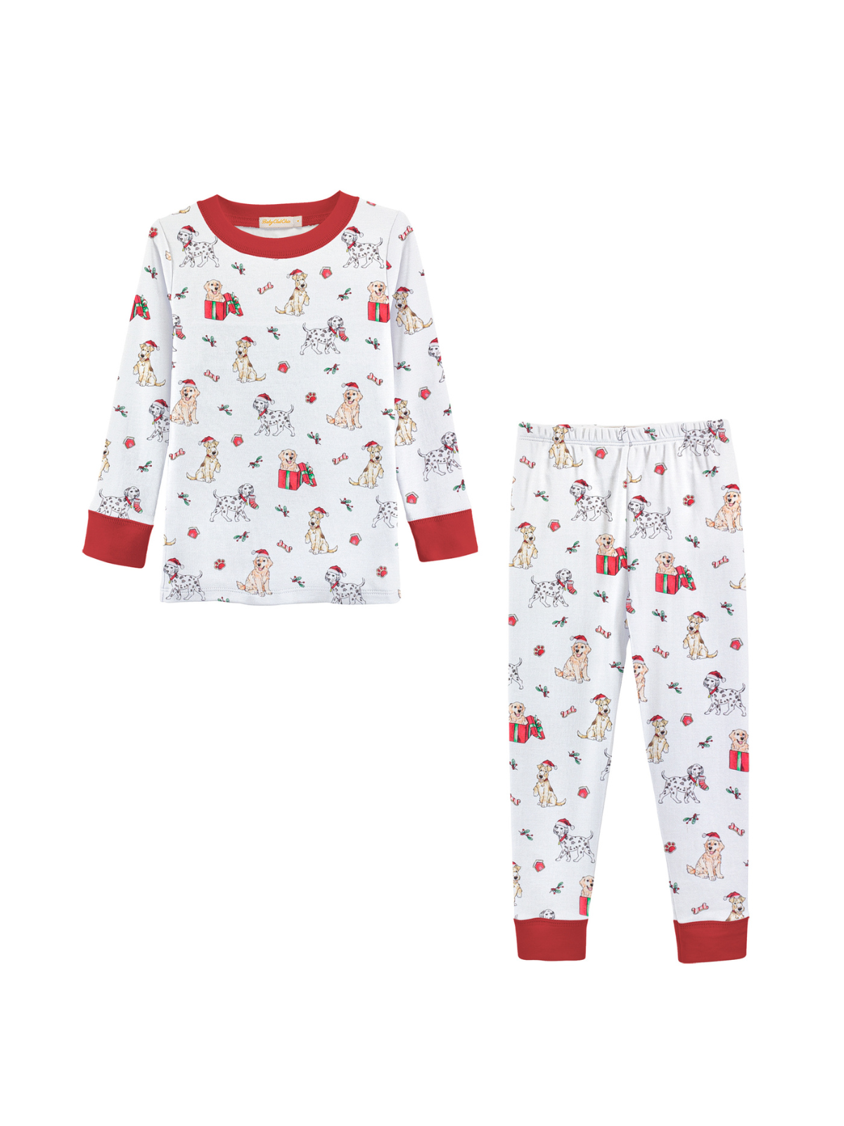 Christmas Puppy PJ Set Pajamas Baby Club Chic White 2Y