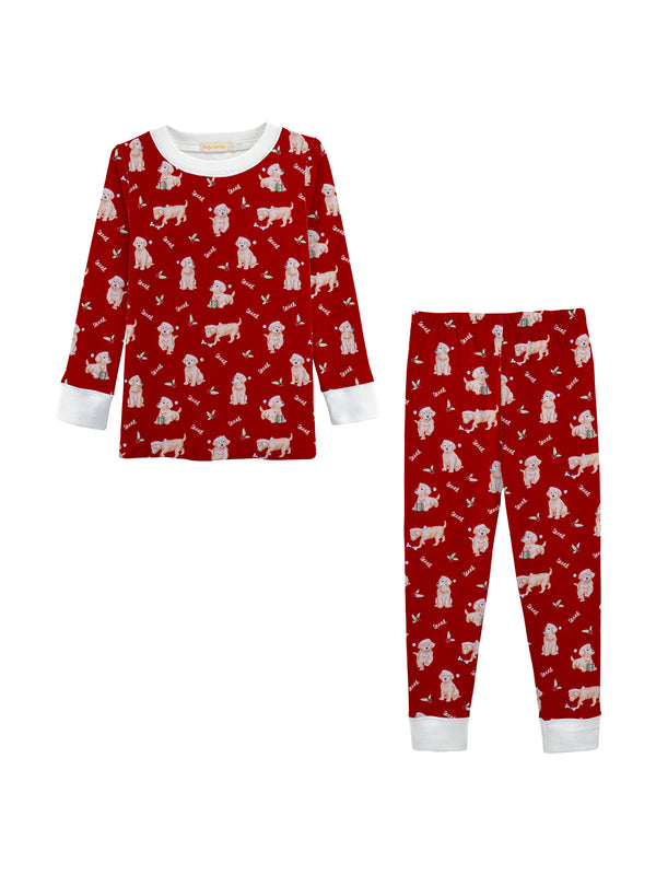 Golden Puppy Christmas PJ Set