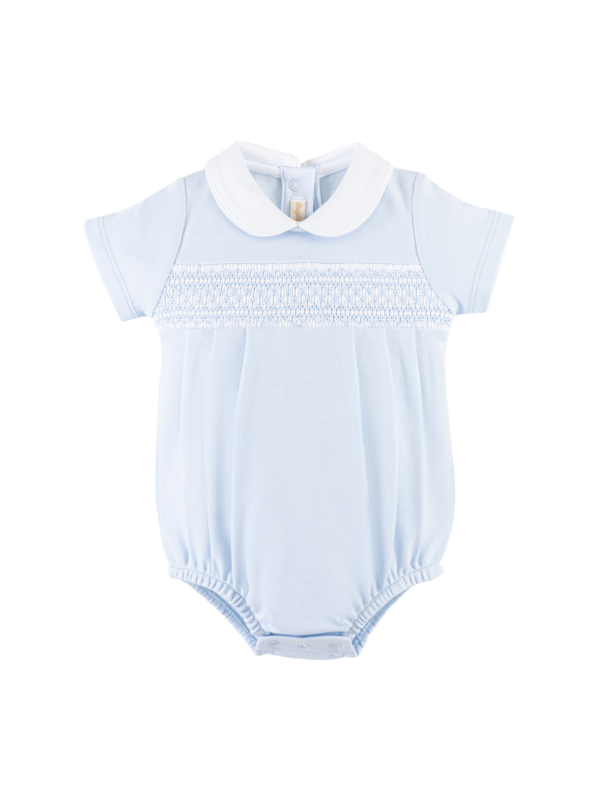Hand Smocked Collar Bubble Rompers Baby Club Chic Light Blue 0-3M