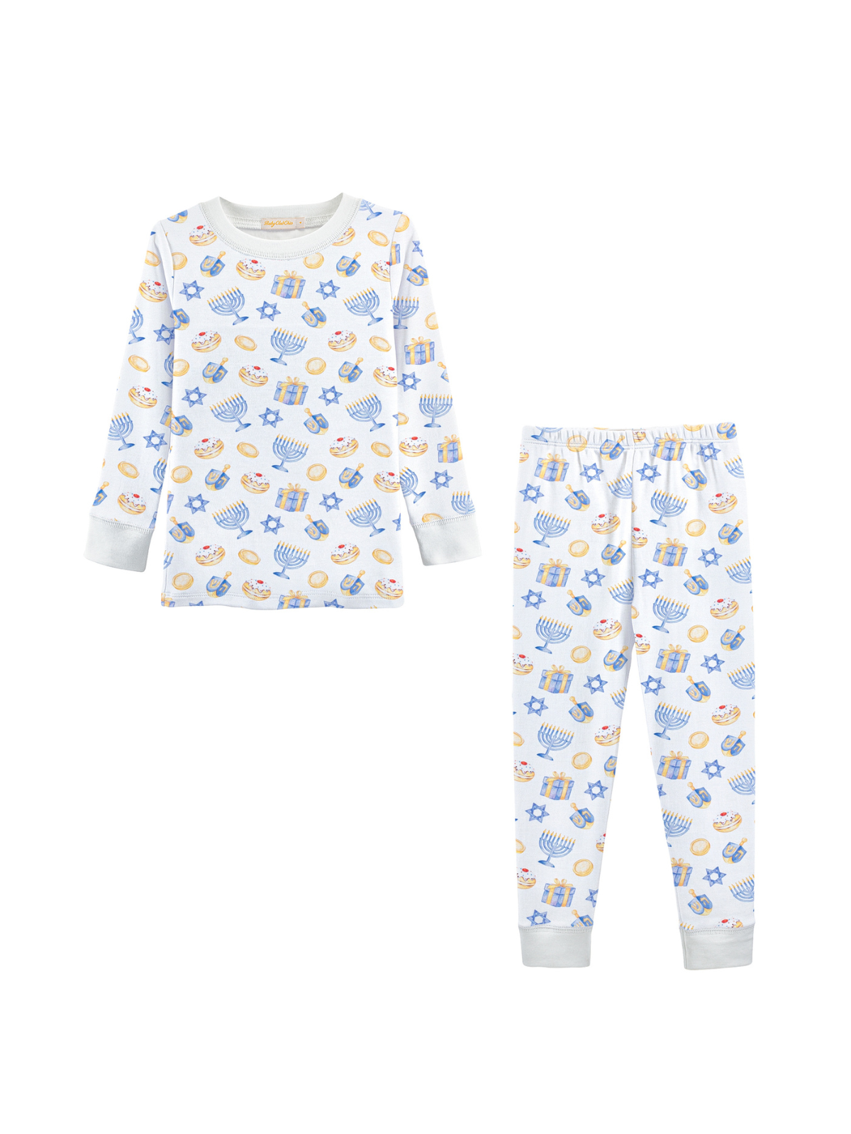 Happy Hanukkah PJ Set Pajamas Baby Club Chic White 2Y