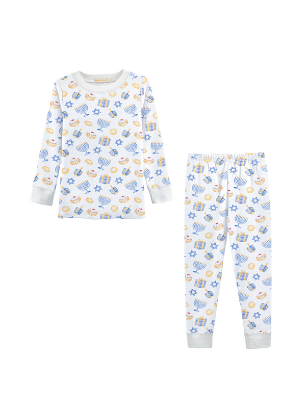Happy Hanukkah PJ Set Pajamas Baby Club Chic White 2Y
