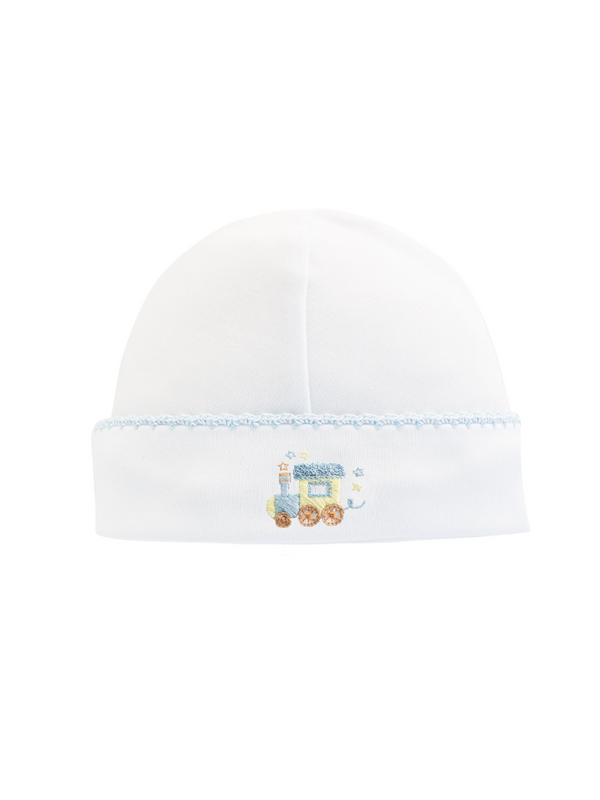 Little Train Embroidered Hat Hats Baby Club Chic White Newborn
