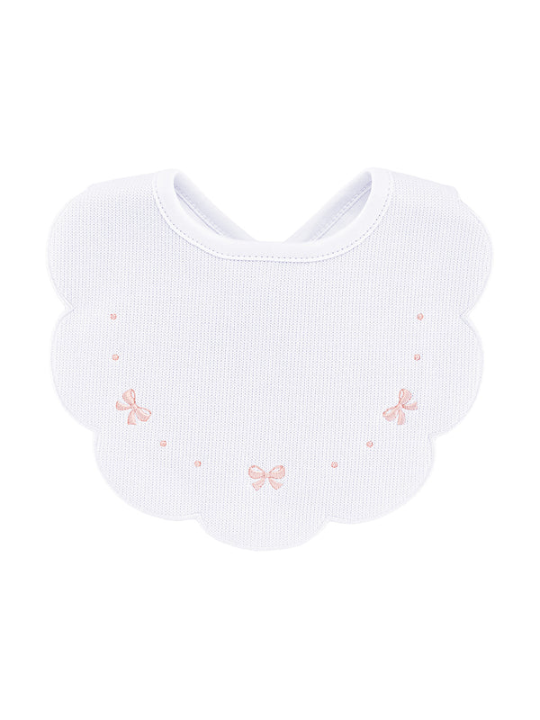 Pretty Bows Jacquard Scalloped Bib