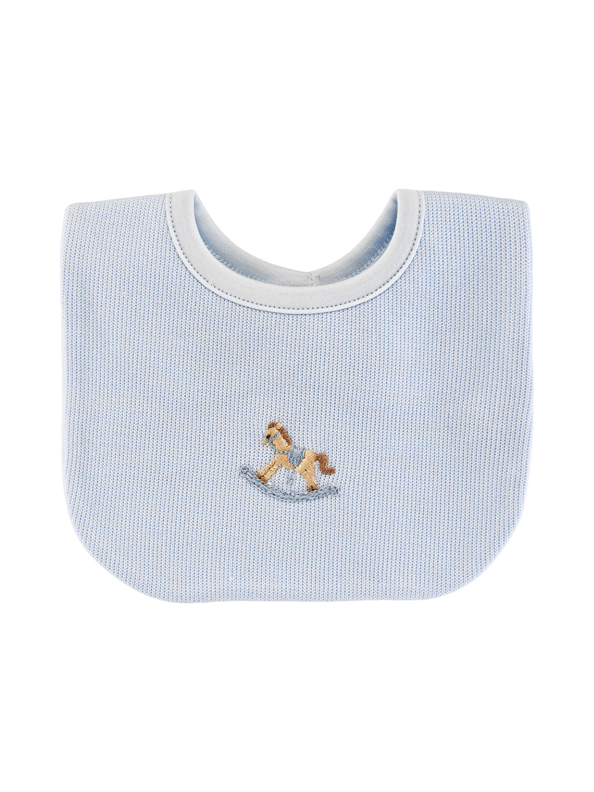 Rocking Horse Jacquard Bib - Blue Baby Accessories Baby Club Chic Blue