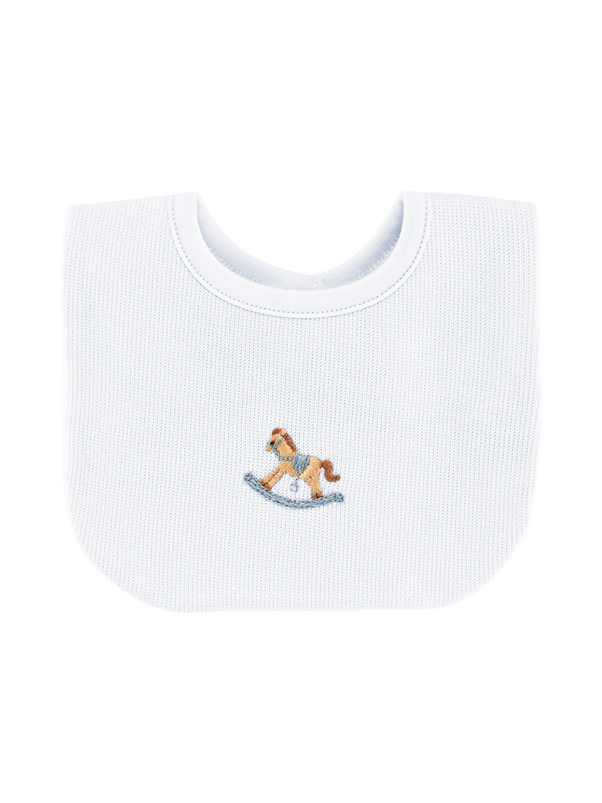 Rocking Horse Jacquard Bib - White Baby Accessories Baby Club Chic White