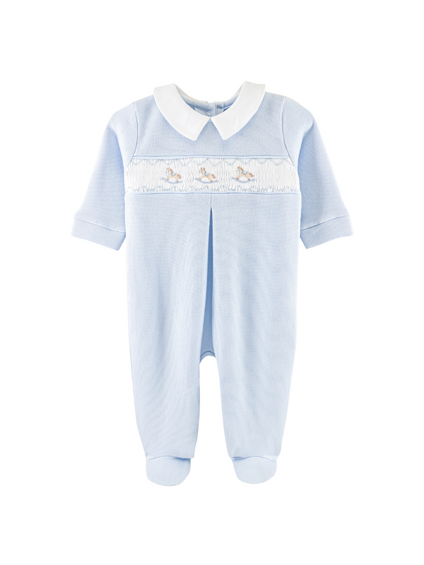 Rocking Horse Smocked Footie Rompers Baby Club Chic