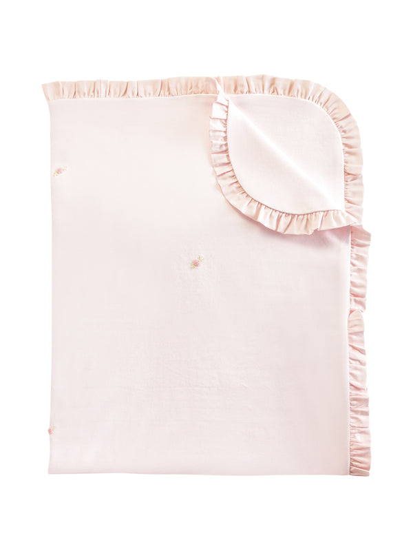 Ruffled Trim Receiving Blanket Blankets Baby Club Chic Light Pink One Size 