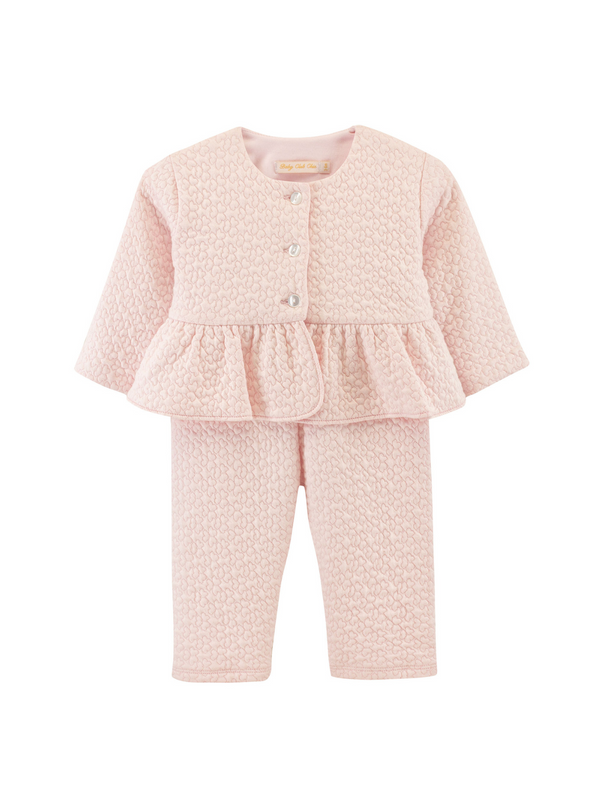 Stitched Hearts Cardigan and Pants Set Sets Baby Club Chic Pink 0-3M