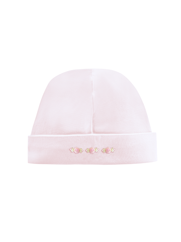 Sweet Roses Embroidered Hat Hats Baby Club Chic Pink NB