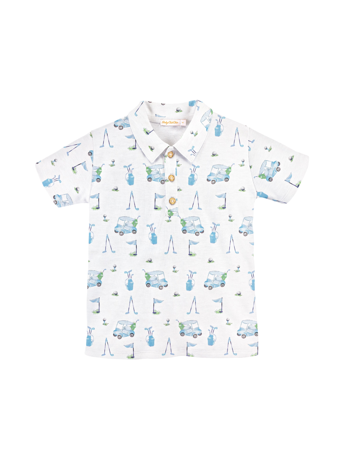 Tee Time Golf Polo Tops Baby Club Chic White 18-24M