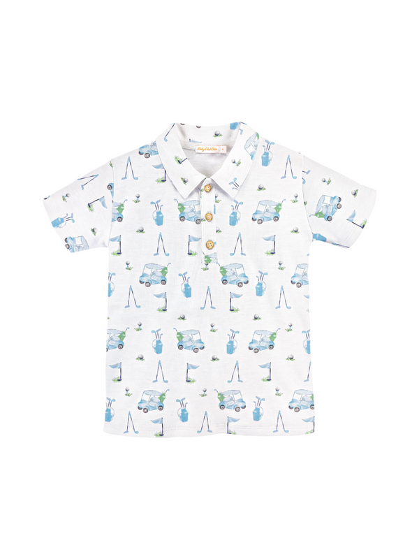 Tee Time Golf Polo Tops Baby Club Chic White 18-24M