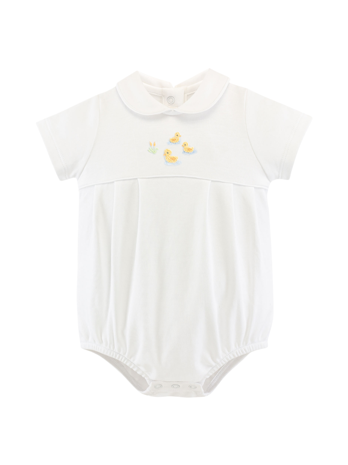 Three Little Ducks Bubble Rompers Baby Club Chic White 0-3M