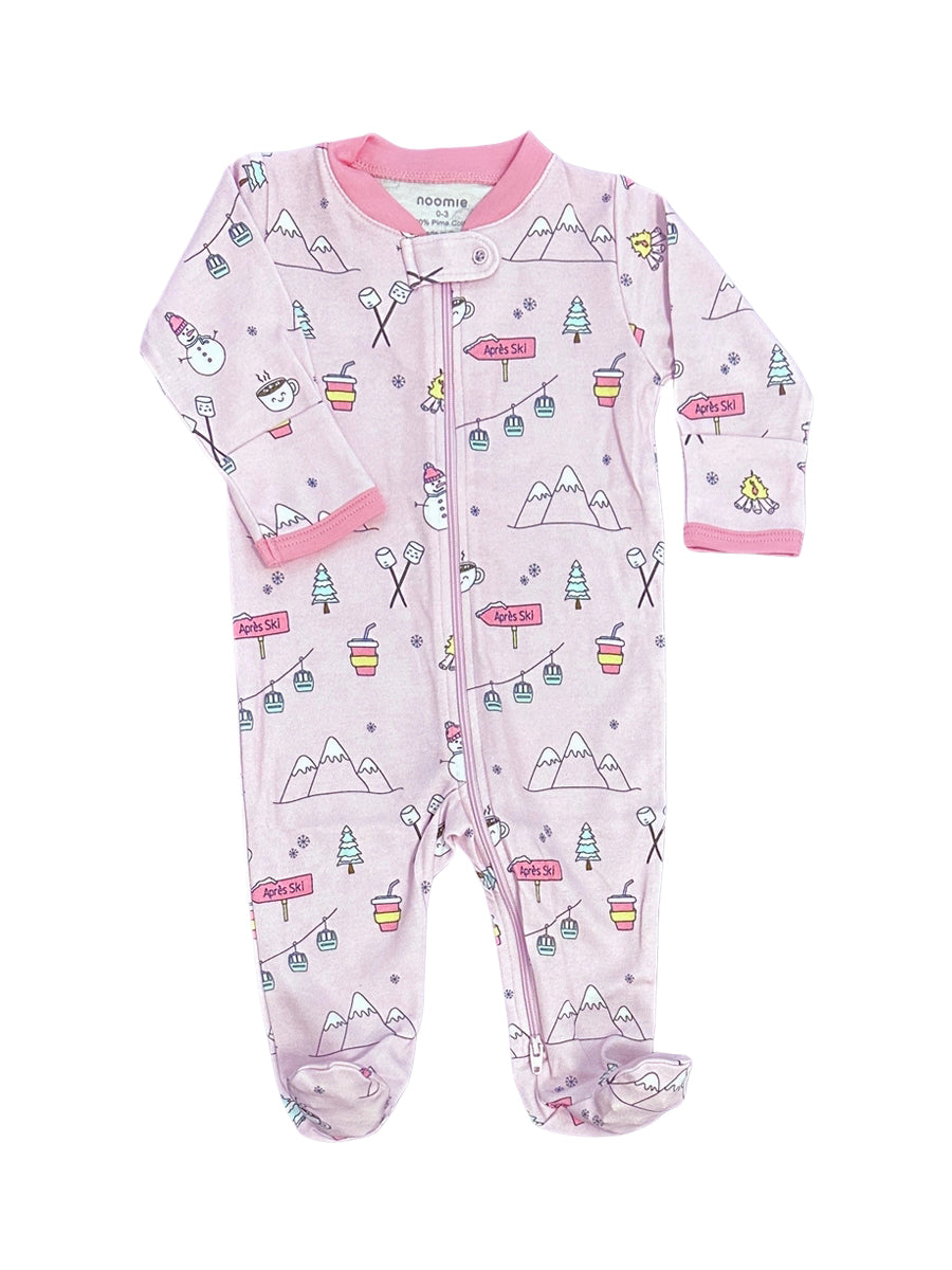 Après Ski Zipper Footie Pajamas Baby Noomie Light Pink 0-3M 