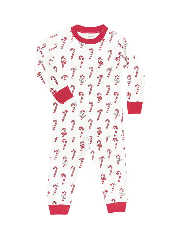 Candy Canes Two Piece PJ Pajamas Baby Noomie White 2T 