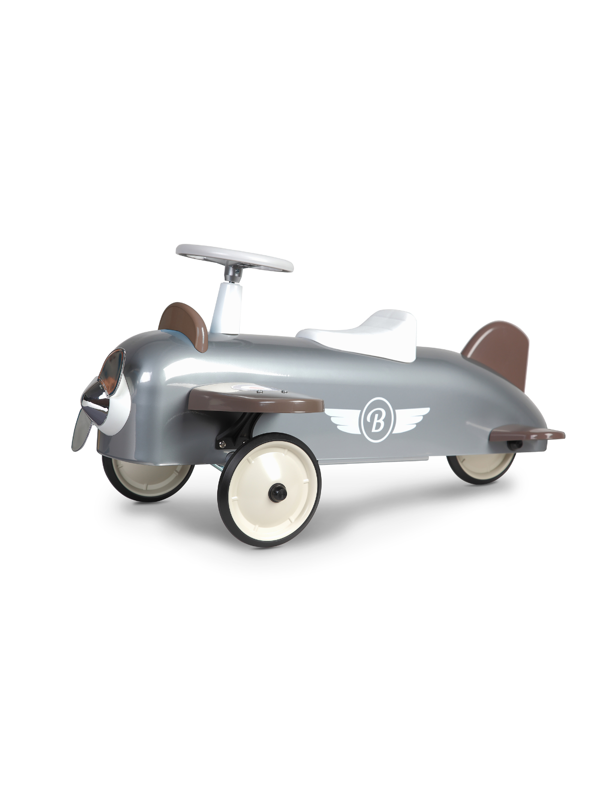 Ride-On Speedster Plane Outdoor Play Baghera Silver