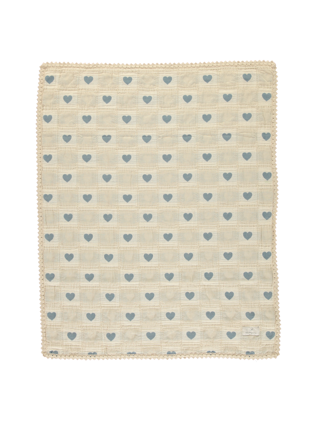 Blue Hearts Patchwork Blanket Blankets Bebe Organic