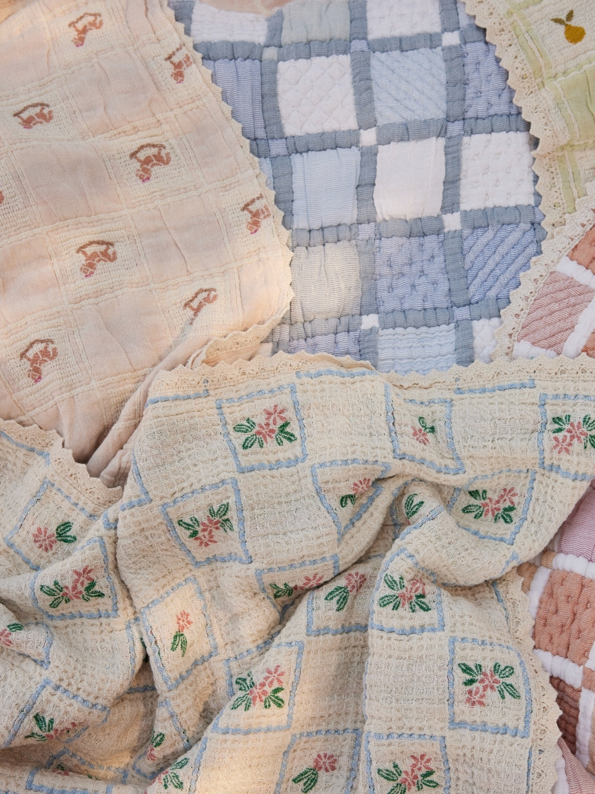 Blue Patchwork Blanket Blankets Bebe Organic