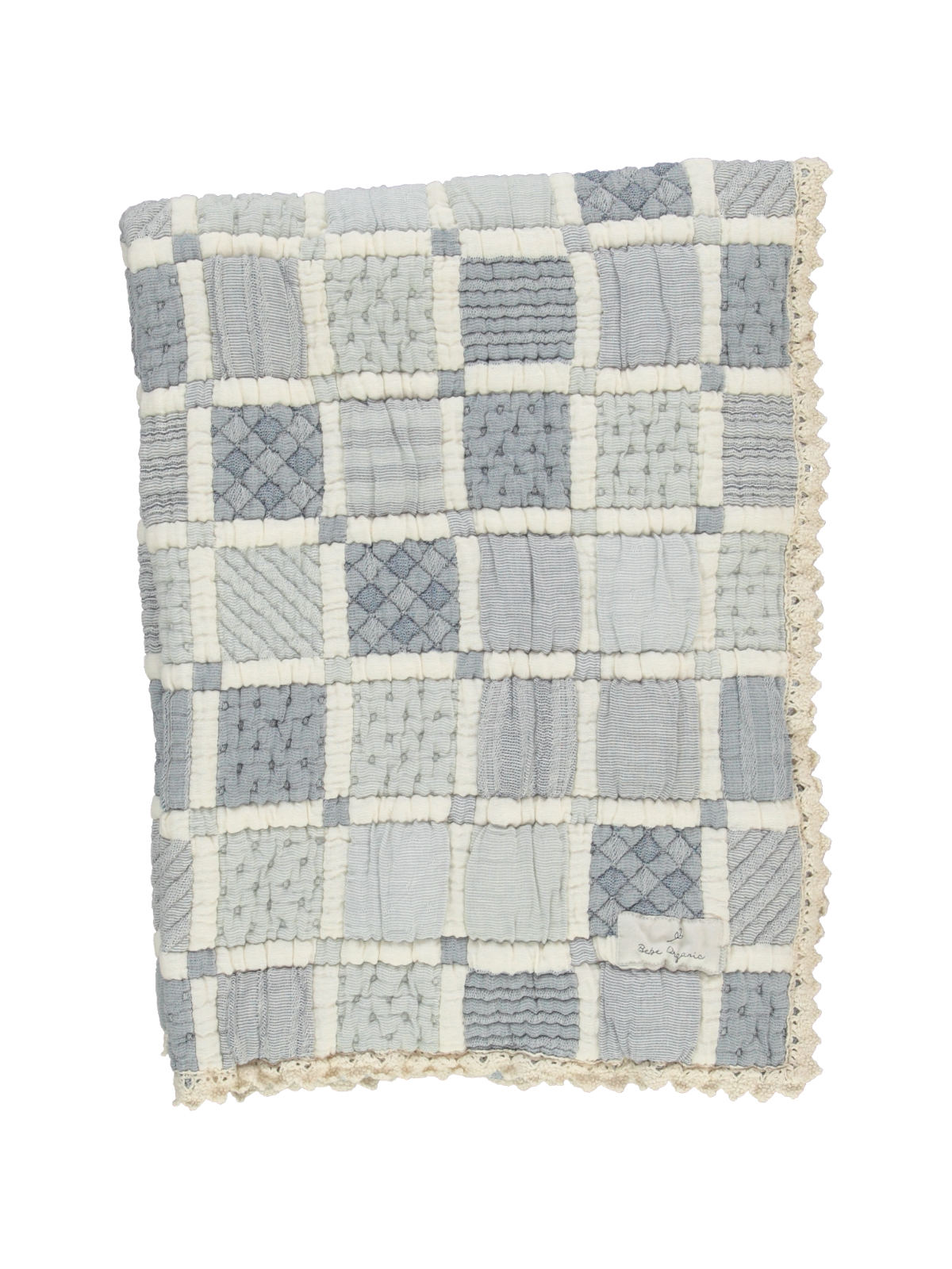 Blue Patchwork Blanket Blankets Bebe Organic Light Blue
