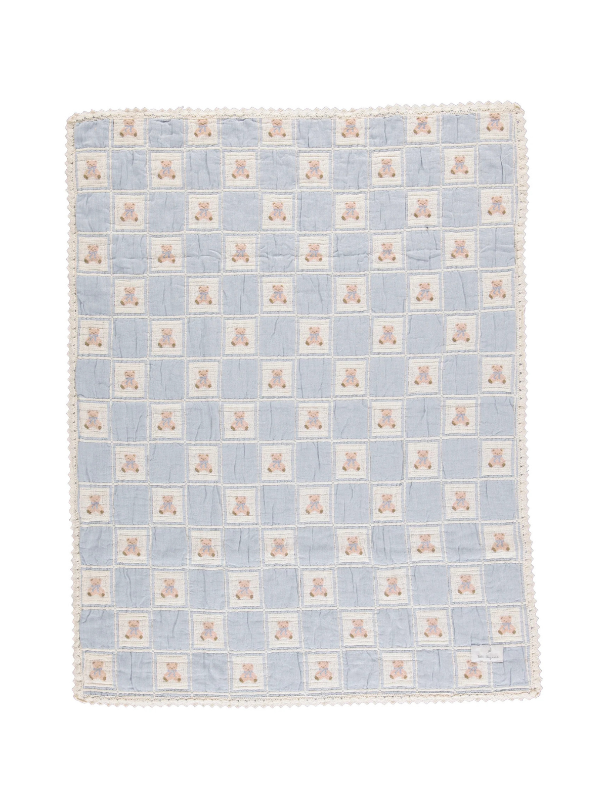 Blue Teddy Bear Patchwork Blanket Blankets Bebe Organic