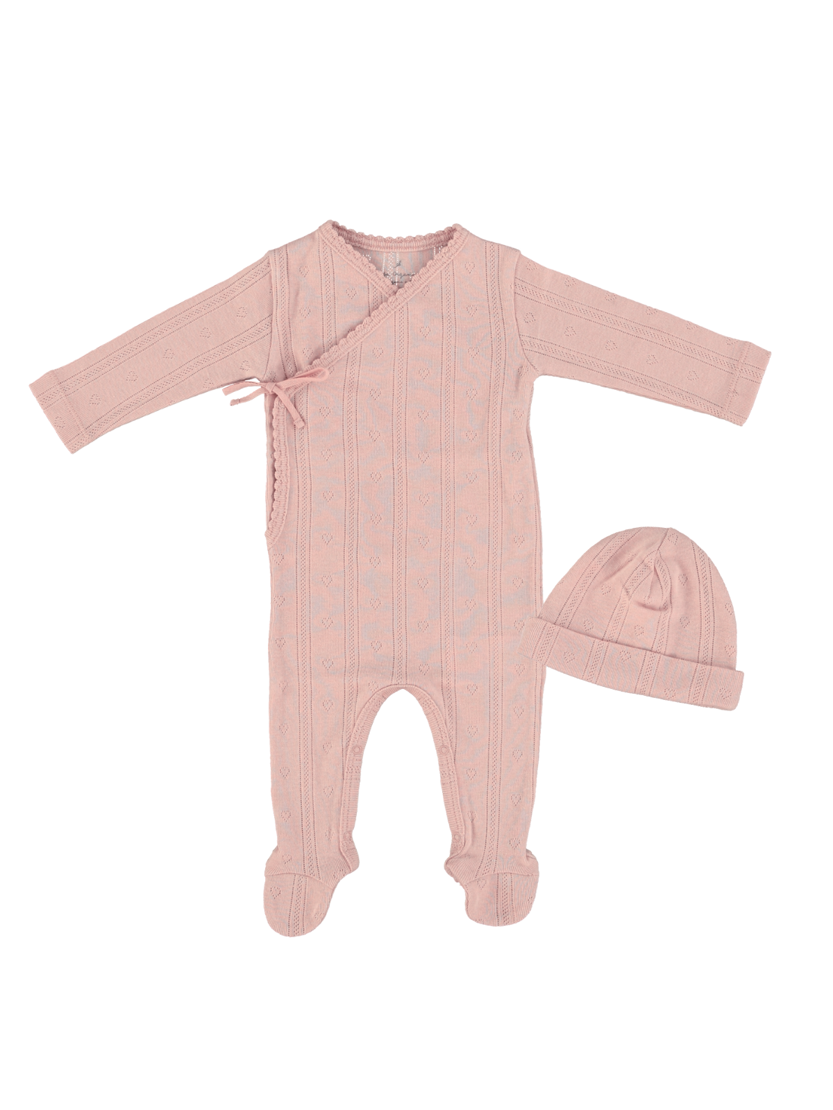 Blush Pointelle Baby Set Rompers Bebe Organic Blush NB