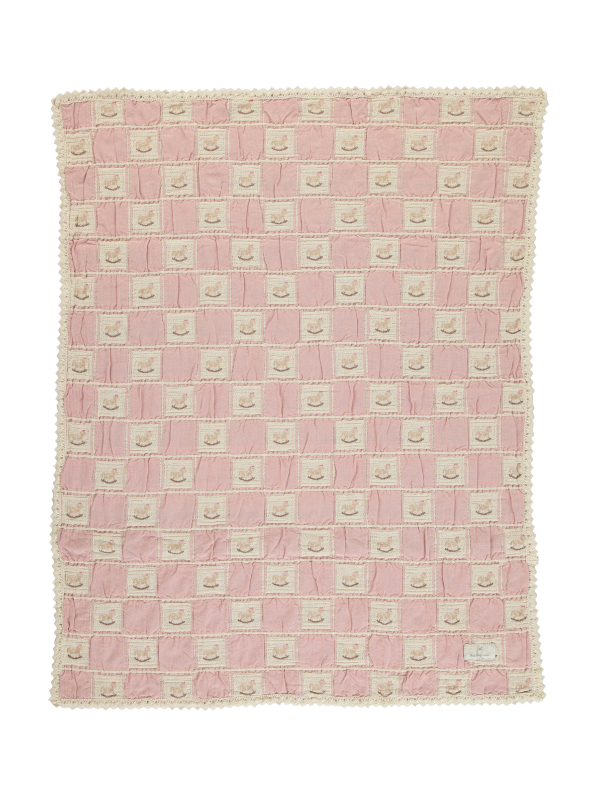 Blush Rocking Horse Patchwork Blanket Blankets Bebe Organic