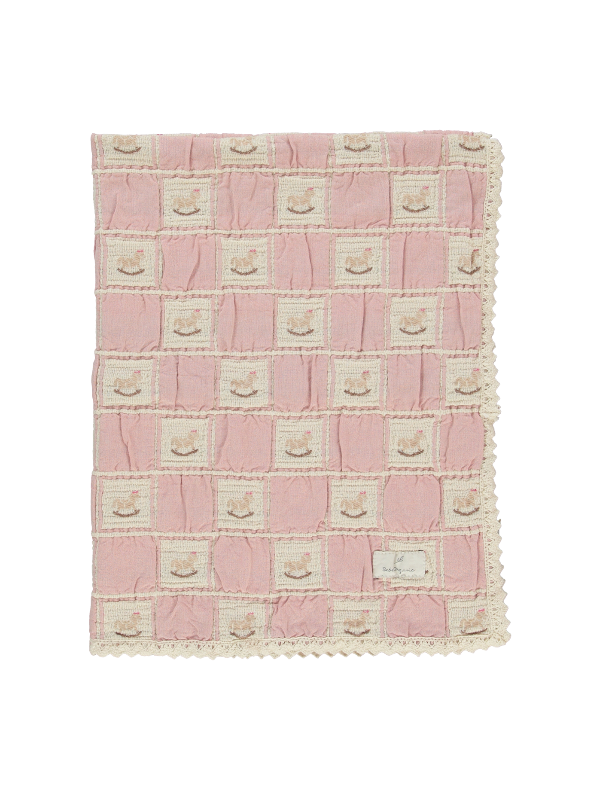 Blush Rocking Horse Patchwork Blanket Blankets Bebe Organic