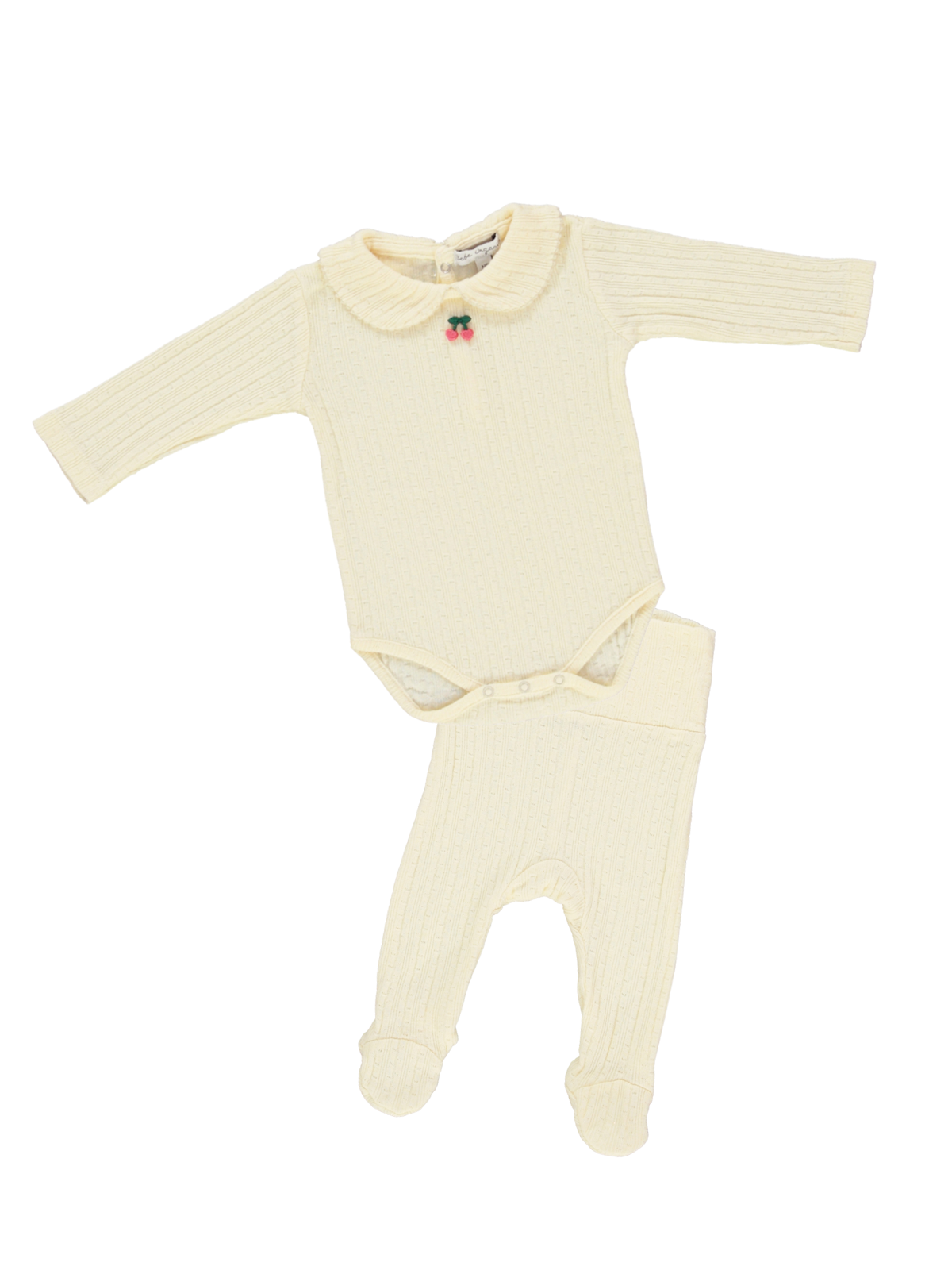 Cherry Pointelle Baby Set Sets Bebe Organic Natural 3M