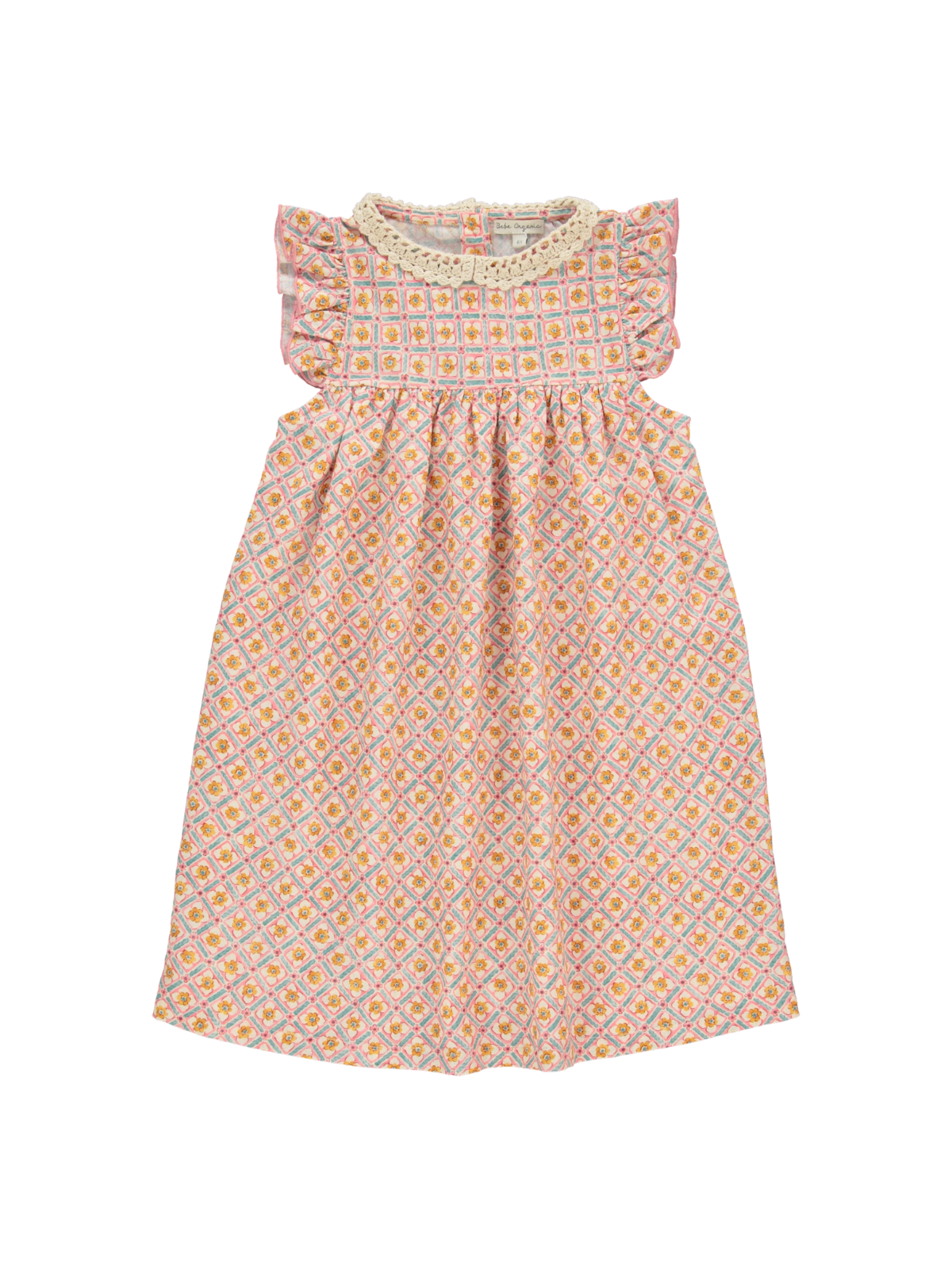 Eloise Crochet Collar Dress Dresses Bebe Organic Geometric Florals 2Y