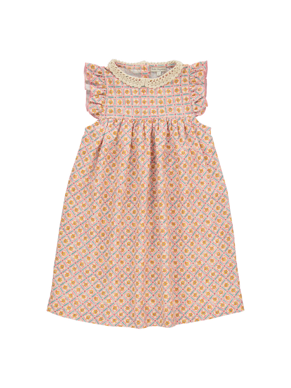 Eloise Crochet Collar Dress Dresses Bebe Organic Geometric Florals 2Y