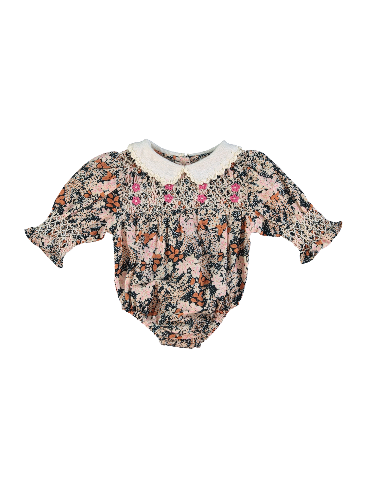 Elora Romper Rompers Bebe Organic Fall Blooms 6M
