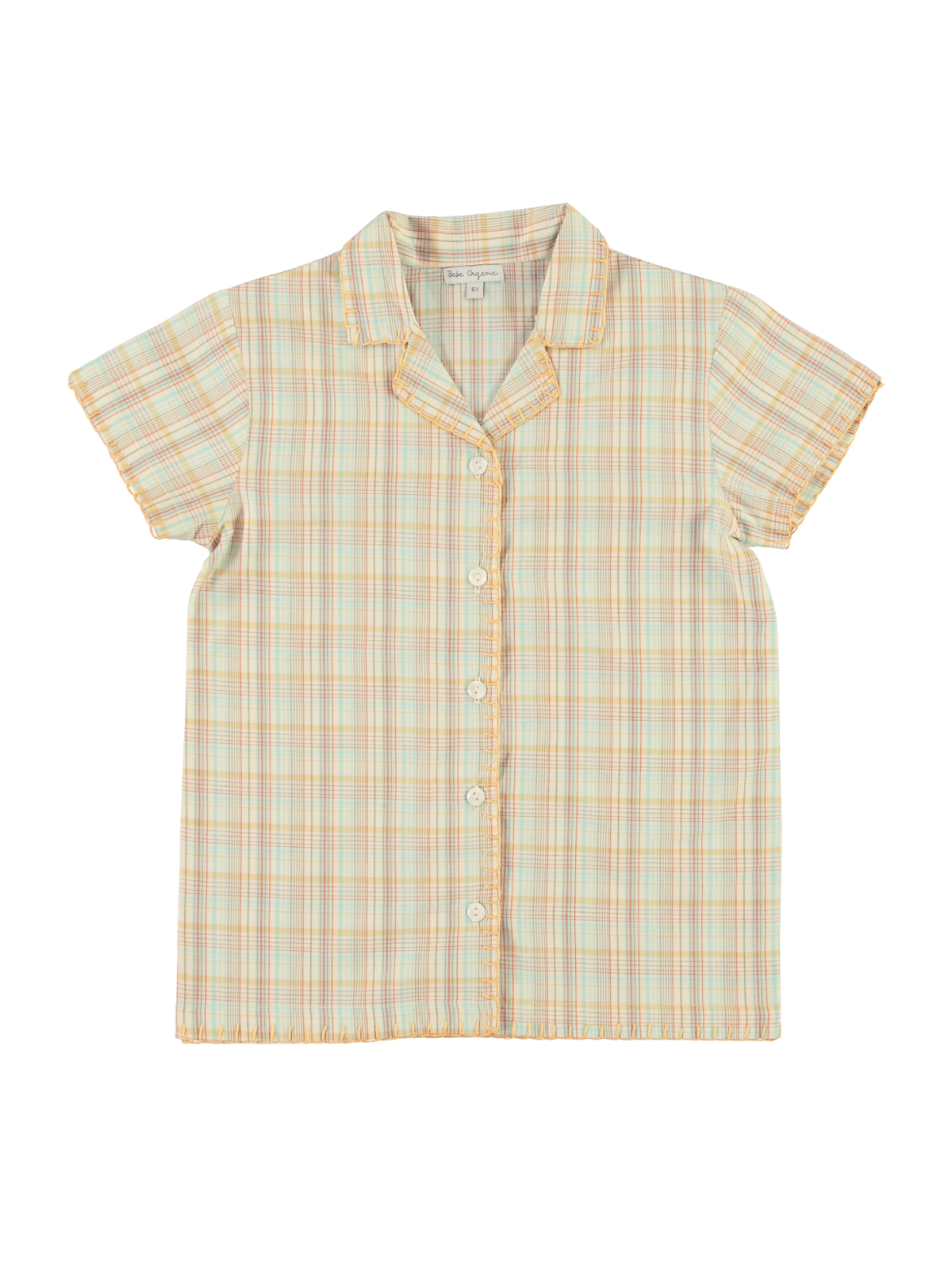 Gio Shirt Tops Bebe Organic Lagoon Checks 2Y