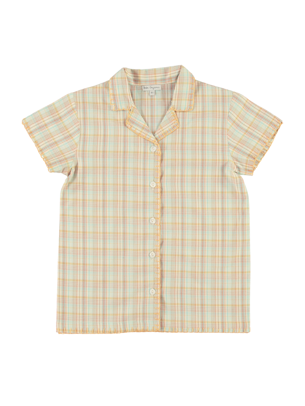 Gio Shirt Tops Bebe Organic Lagoon Checks 2Y