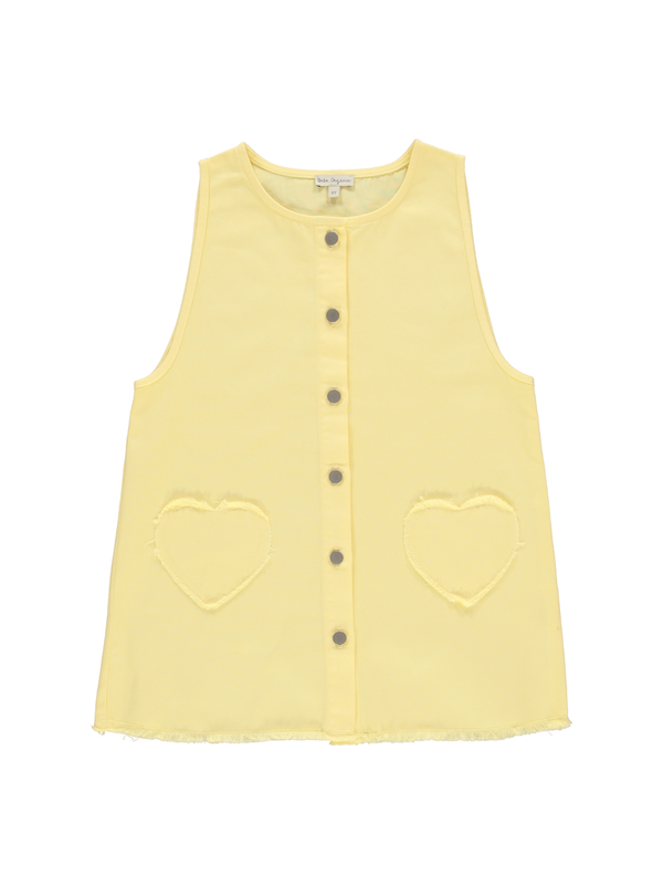 Mara Hearts Dress Dresses Bebe Organic Butter Yellow 2Y